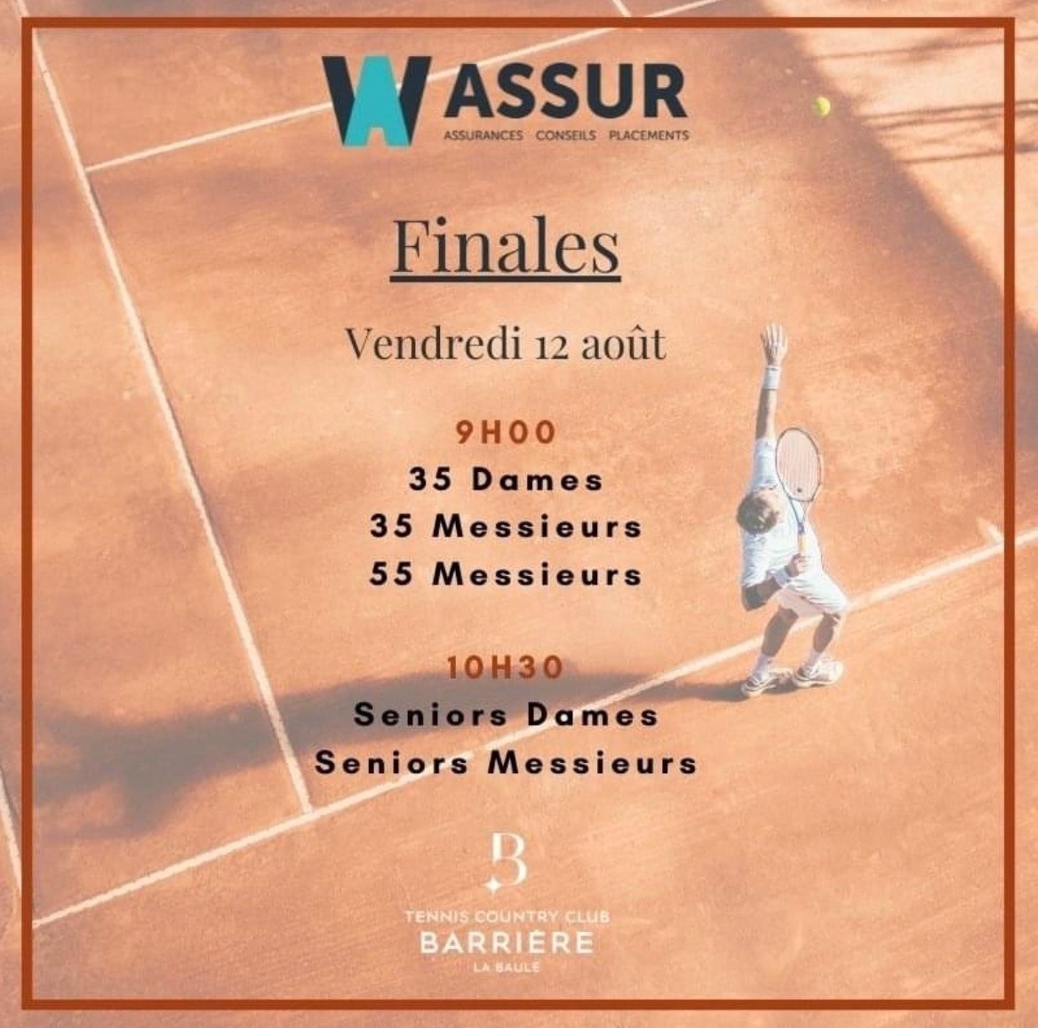 Tournoi de Tennis W-Assur à La Baule du 2 au 12 aout 2022